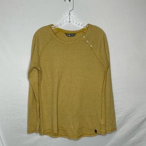 Northface Womens Long Sleeve Yellow Striped Top Size L